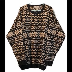 Vintage LL Bean Wool Nordic Snowflake Sweater XL